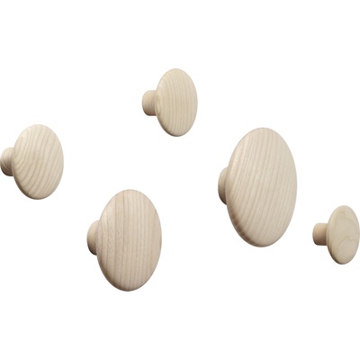 Muuto Куки за стена Dots Wood светъл дъб 5 бр (03001)