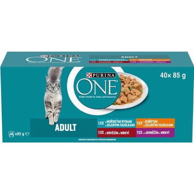Purina One Adult jahňací morské ryby kura hovädzí v šťave 40 x 85 g