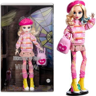 Mattel Monster High X Wednesday Enid Sinclair v ružovém outfitu HXJ05