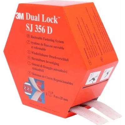 SJ 356D, 3M Dual-Lock, transparentní, 25 mm x 5 m x 2 role