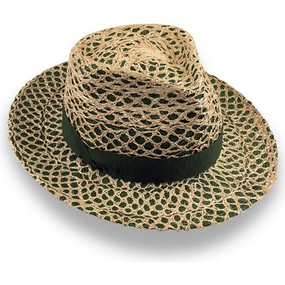Krumlovanka Letní luxusní dámský fedora klobouk Handcrafted Co-14012 zelený