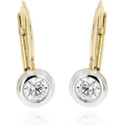 Zlatnictví U Kostela zlaté náušnice s bílým zirkonem 311456674