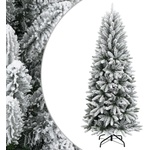 vidaXL Изкуствена коледна елха с флокиран сняг, 210 см, PVC и PE (345191)