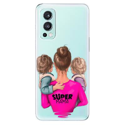 Odolné silikónové puzdro iSaprio - Super Mama - Two Boys - OnePlus Nord 2 5G