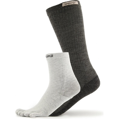 Injinji Мъжки туристически чорапи Injinji Liner+Hiker Walking socks - Charcoal / Heather Grey - размер 37-44 (EU) (201-6539-0111)