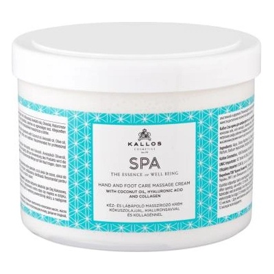 Kallos Cosmetics SPA Hand And Foot Massage Cream хидратиращ масажен крем за ръце и крака 500 ml за жени