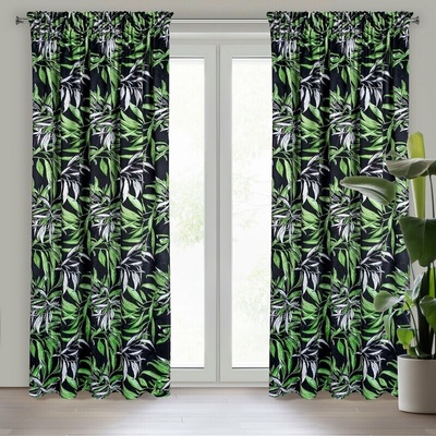 Takoy PIERRE CARDIN záves ZOJA z mäkkého zamatu s potlačou vetvičiek-HF-385818 | 140 x 270 cm