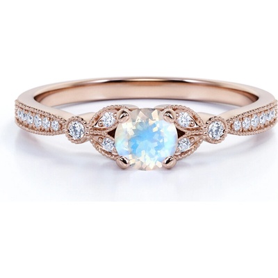 Elenys Emporiálny prsteň zlato Vermeil DR14630R ROSEGOLD MOONSTONE ZIRCON