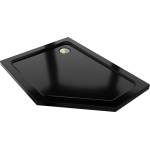 Mexen Flat петоъгълна поддушова тава slim лява 100 x 90 см, черна, сифон златен (41P709010L-G)