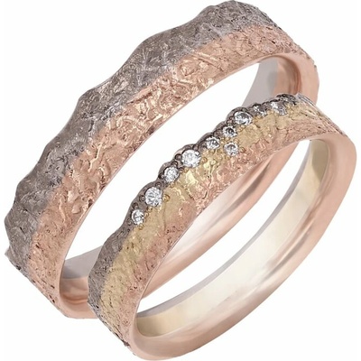 Eppi Unikátní snubní prsteny ze zlata s diamanty Diame RW43589