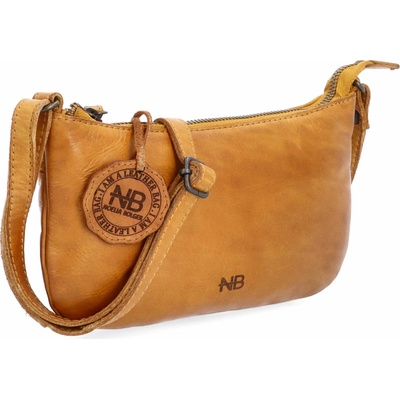 Noelia Bolger kožená dámská crossbody kabelka malá Žlutá