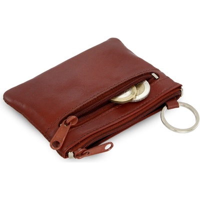 Kľúčenka Arwel Čierna kožená dvojzipsová 619-0367-60