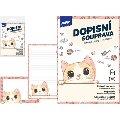 Dopisní papír barevný LUX 5+10 (Kočka)