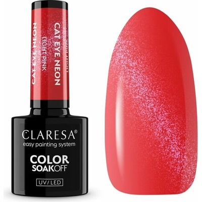 CLARESA hybridný gél lak Cat Eye Neon Light Pink 5g