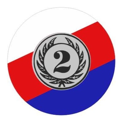 Emblém barevný EM302 česká trikolóra '2'