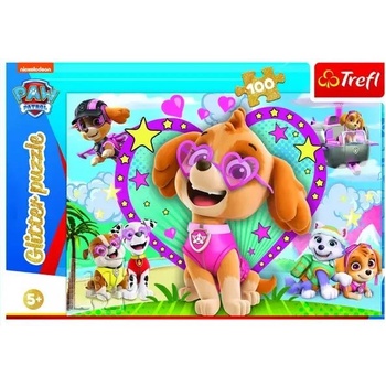 Trefl Трефъл: Пес Патрул - пъзел с блясък, 100 части (14818)