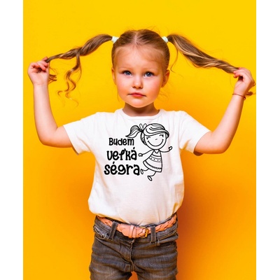 Fajntričko Kids detské tričko Budem veľká ségra biela