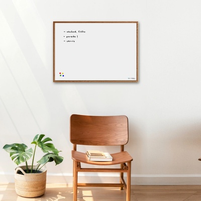 Toptabule.sk Biela magnetická tabuľa NATURE LINE v drevenom ráme MAHAGÓN 100×150 cm