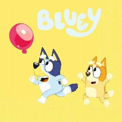 Amscan Papírové ubrousky Bluey. 16 ks narozeninová oslava 33x33 cm