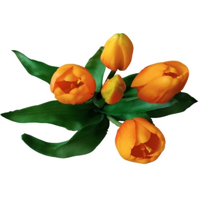 Umělá kytice Tulipány 5 ks, více barev, realistické Barva: Oranžová OD_REN2018/ORA