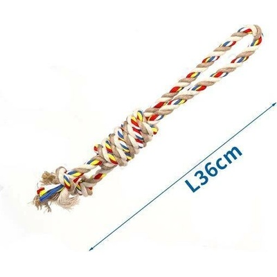 Nobleza bavlněné lano se 2 uzly 36 cm béžové