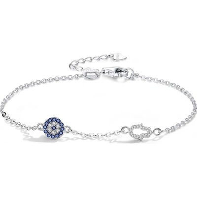 Grace Silver Jewellery stříbrný náramek Evil Eye amulet Nazar Ruka Fatimy NR-KLTB011-RHB1399 stříbrná