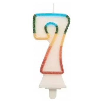 Godan Цветна свещ с цифри и слюда, 8, 5 см - 7