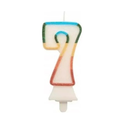 Godan Цветна свещ с цифри и слюда, 8, 5 см - 7
