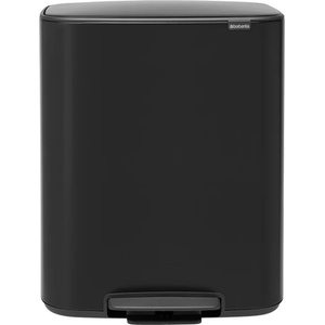 Brabantia Кош за отпадъци Brabantia - Bo Pedal, 2 x 30 l, Matt Black (1003191)