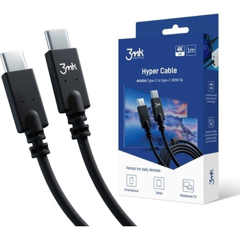 3MK 3MK464550 USB-CUSB-C 100W, 1m, černý