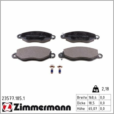 Sada brzdových doštičiek, kotúčová brzda ZIMMERMANN 23577.185.1