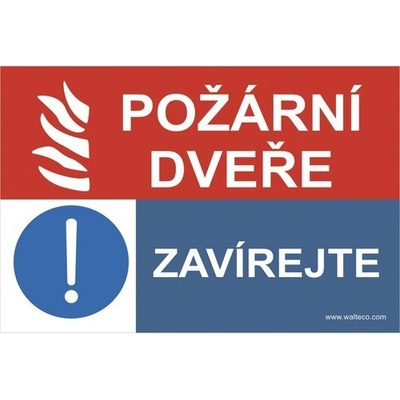 Samolepka "Požární dveře, zavírejte" 150x100 mm
