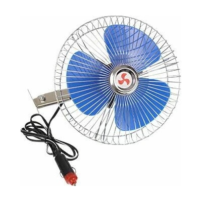 Ventilátor do auta otočný kovový 20 cm 12V pevná montáž