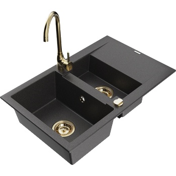 Mexen Gaspar гранитна мивка с 1, 5 отделения със сушилник и кухненски (6507-76-670200-50)