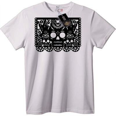NOONEBRAND Тениска Skull изкуство черна - M, White