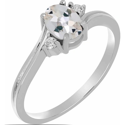 Nefertitis Prsten stříbrný s morganitem a zirkony 026295 MG