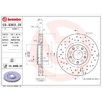 BREMBO Brzdový kotúč 0993632X