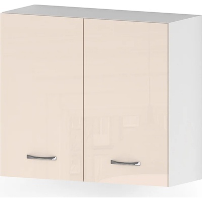 Голд - Аполо Горен кухненски шкаф с 2 врати и рафт Алис g13 80 см крем гланц