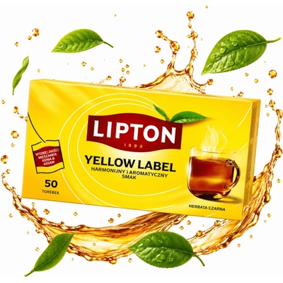 Lipton Yellow Label čierny čaj v nálevových vreckách 50 x 2 g