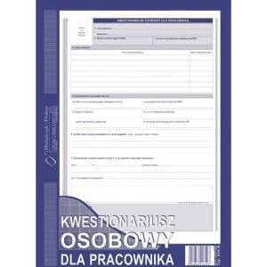 Michalczyk & Prokop Personal questionnaire for employee (offset) michalczyk and prokop a4