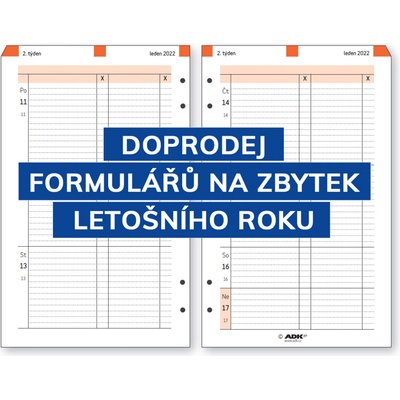 ADK Formulář Týdenní plán A6 dvoustranný JEN PRO ZBYTEK ROKU 2026