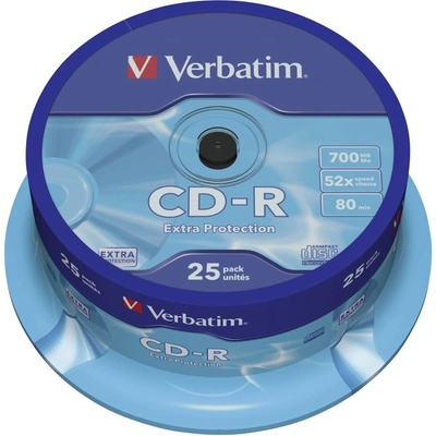 Verbatim Оптичен носител CD-R 700MB, Verbatim 43432, 52x, 25бр (43432 / 6239)
