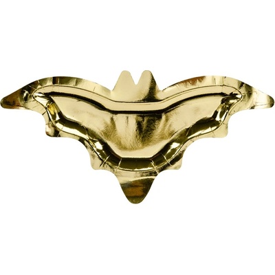 PartyDeco Papierové taniere Batman zlaté 37,5 x 18,5 cm