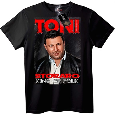 Тениска Тони Стораро Крал на Фолка - 7XL, Black