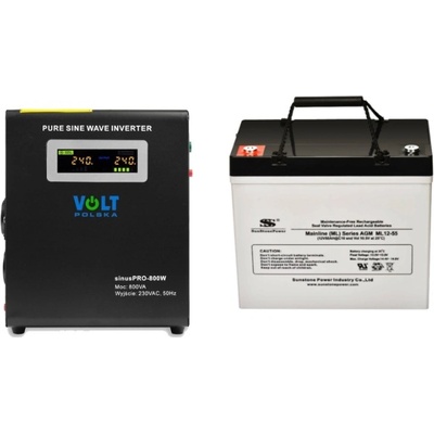 VSelektro záložní zdroj 500W sinusPRO-800W + AKU 55Ah