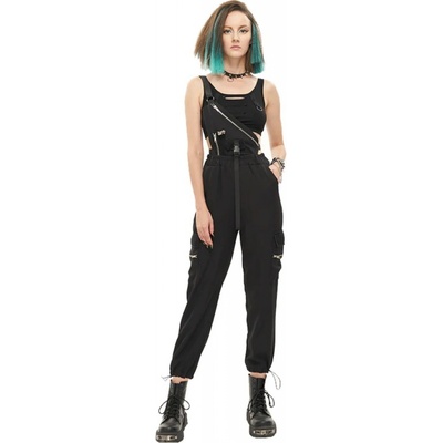 Devil Fashion nohavice gotický Diablo daily half suspenders women's overalls