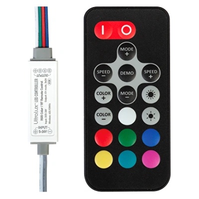 ULTRALUX КОНТРОЛЕР ЗА rgb led ОСВЕТЛЕНИЕ ultralux МИНИ 72w 5-24v 12v dc (rgbrfc6a)