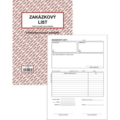 Baloušek Tisk PT180 Zakázkový list A5