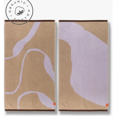 Nova Arte Mette Ditmer Denmark Ručníky v sadě v levandulové a světle hnědé 50x90 cm 2 ks