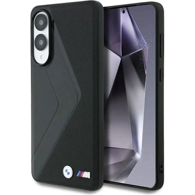 BMW Leather Oversized Stripes MagSafe калъф за Samsung Galaxy S25 Edge - черен (3666339477097)